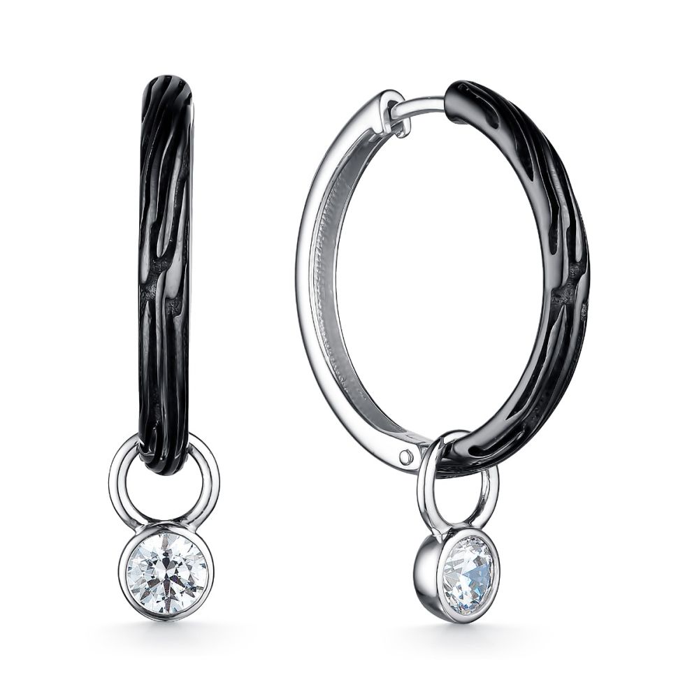 Серьги из серебра с фианитами