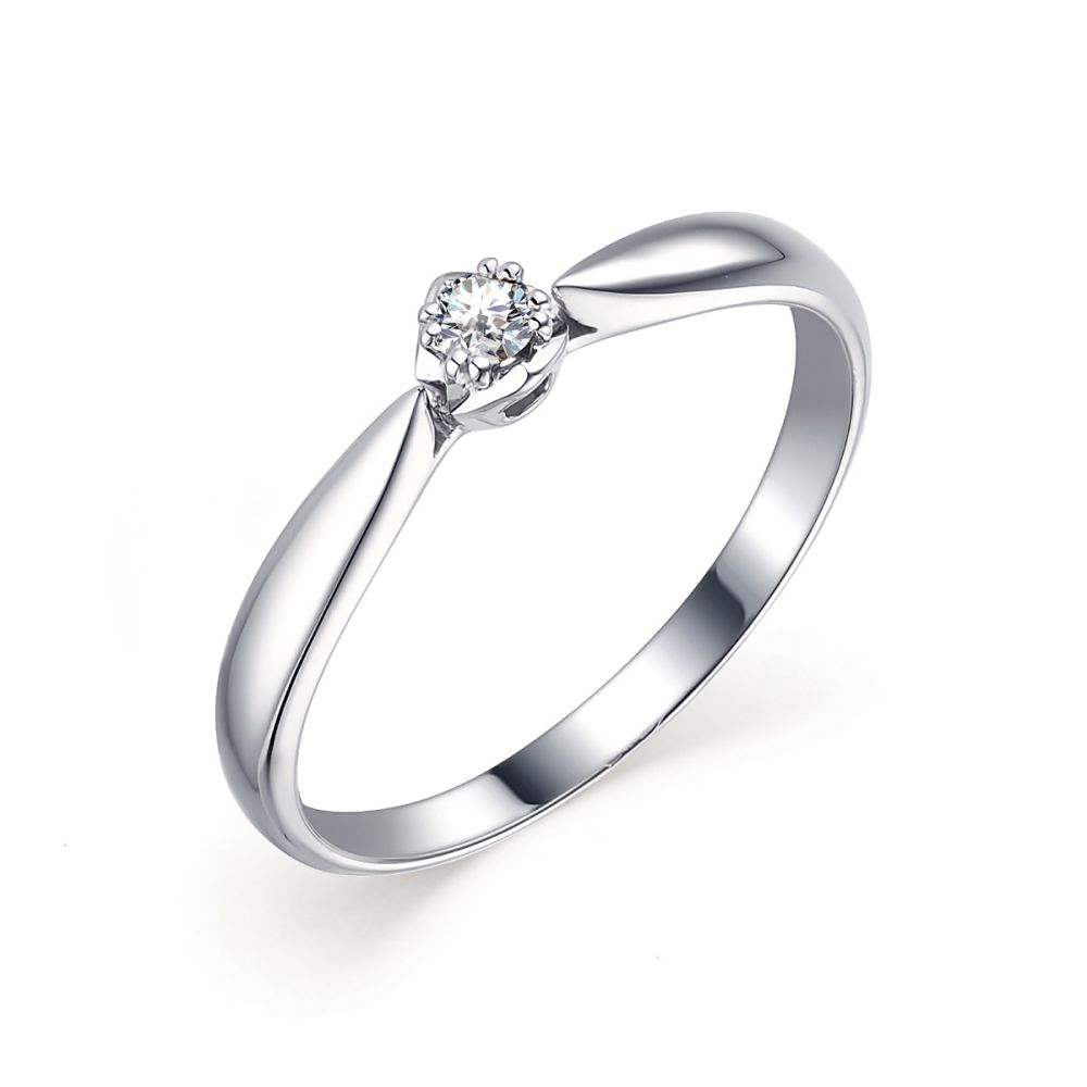 Кольцо из белого золота с бриллиантом