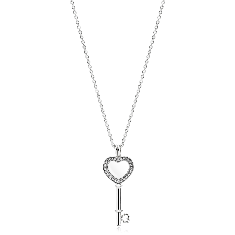 Колье-медальон "Ключ к сердцу" из серебра