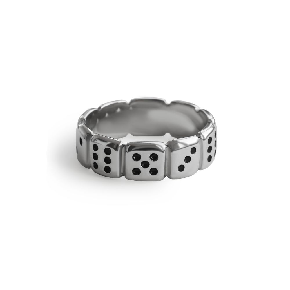 Кольцо из серебра с нанокерамикой Dice