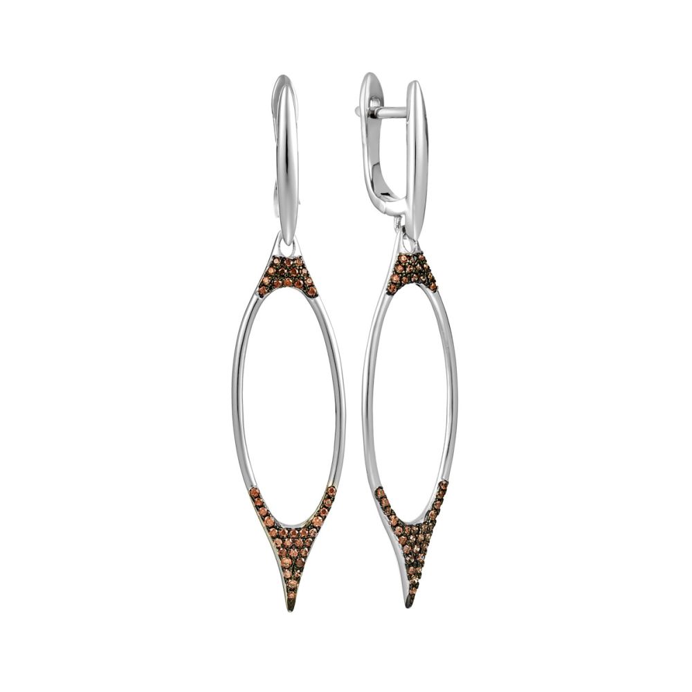Серьги из серебра с фианитом Mix and Match