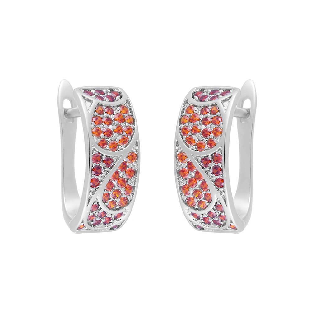 Серьги из серебра с фианитом Rio