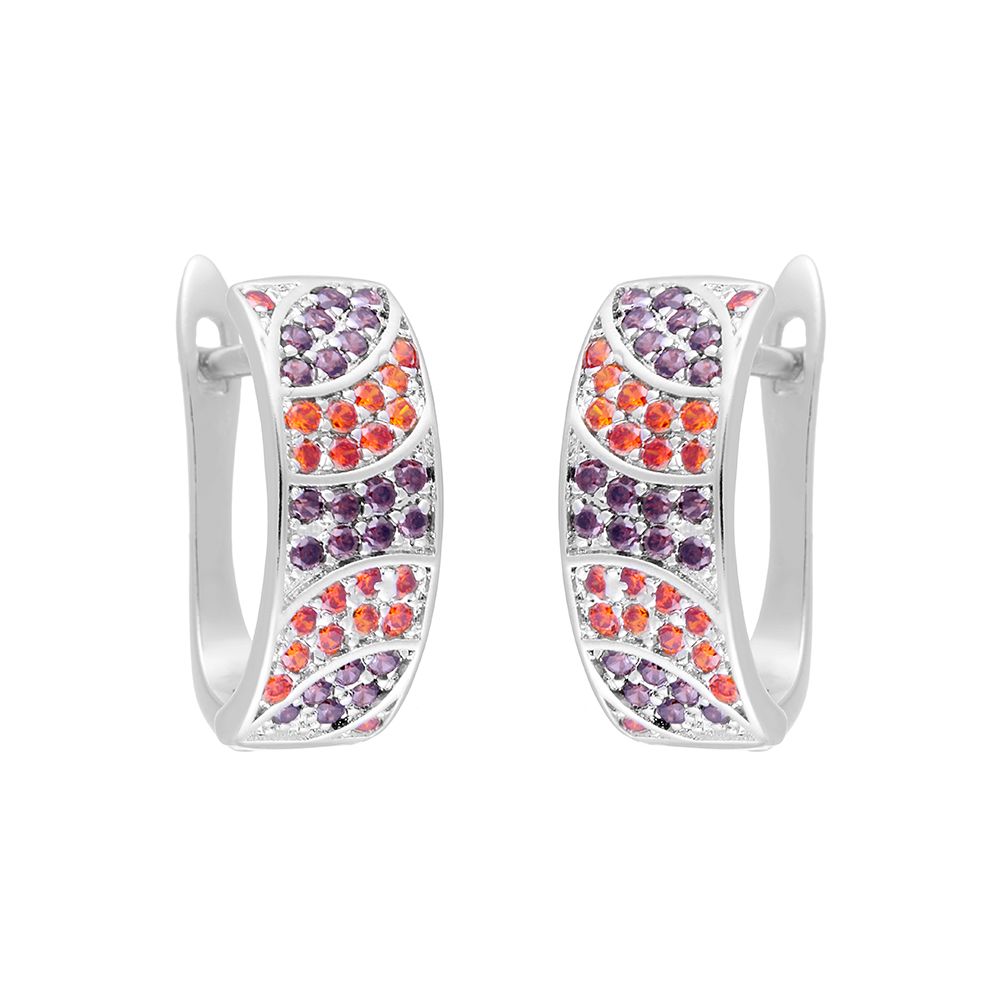 Серьги из серебра с фианитом Rio