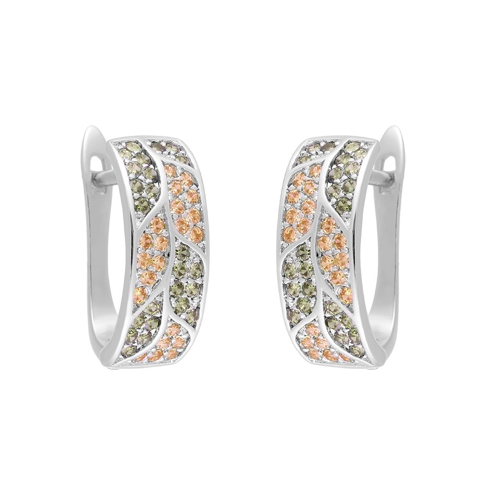Серьги из серебра с фианитом Rio