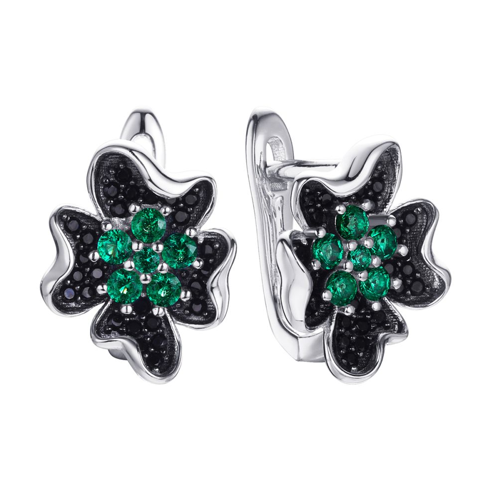 Серьги из серебра Flower