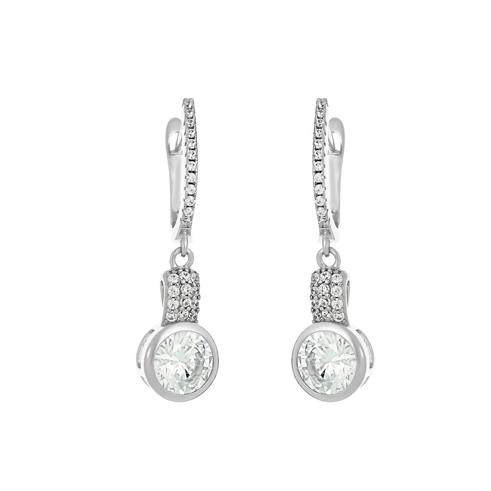 Серьги из серебра с фианитом Classic