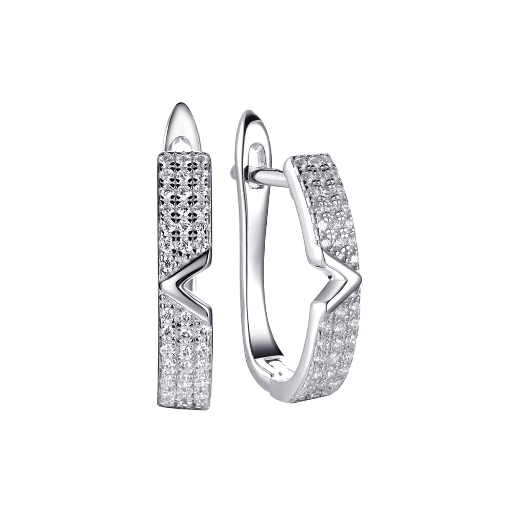 Серьги из серебра с фианитом Spark Line