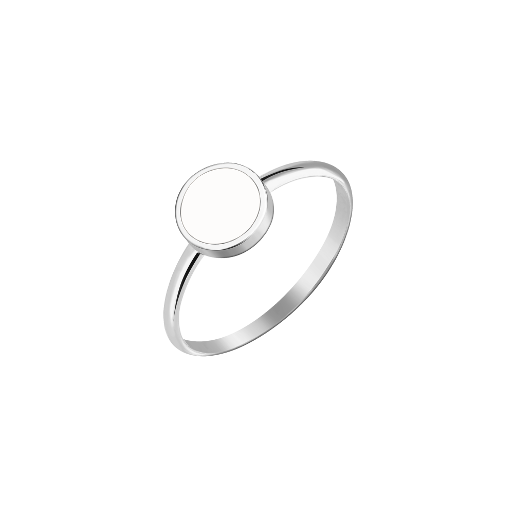 Кольцо О с белой эмалью