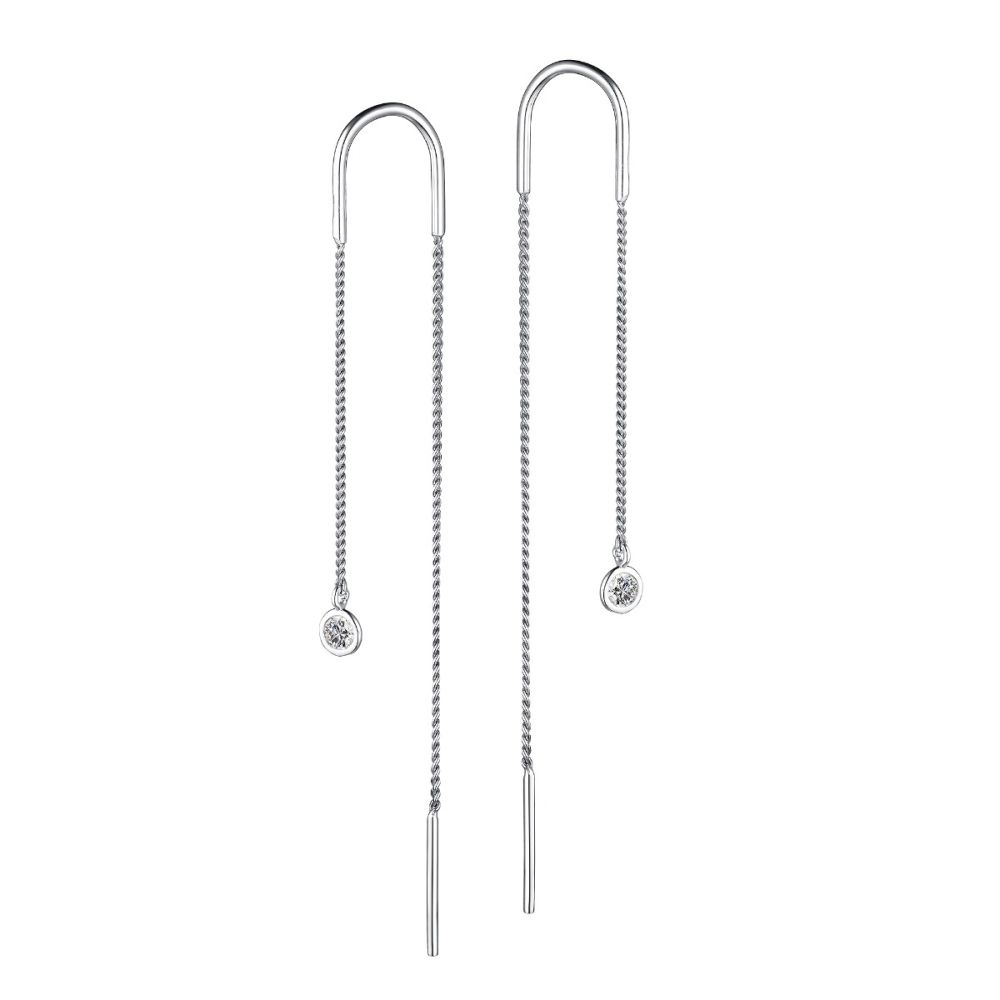 Серьги из серебра с фианитами Premium Quality