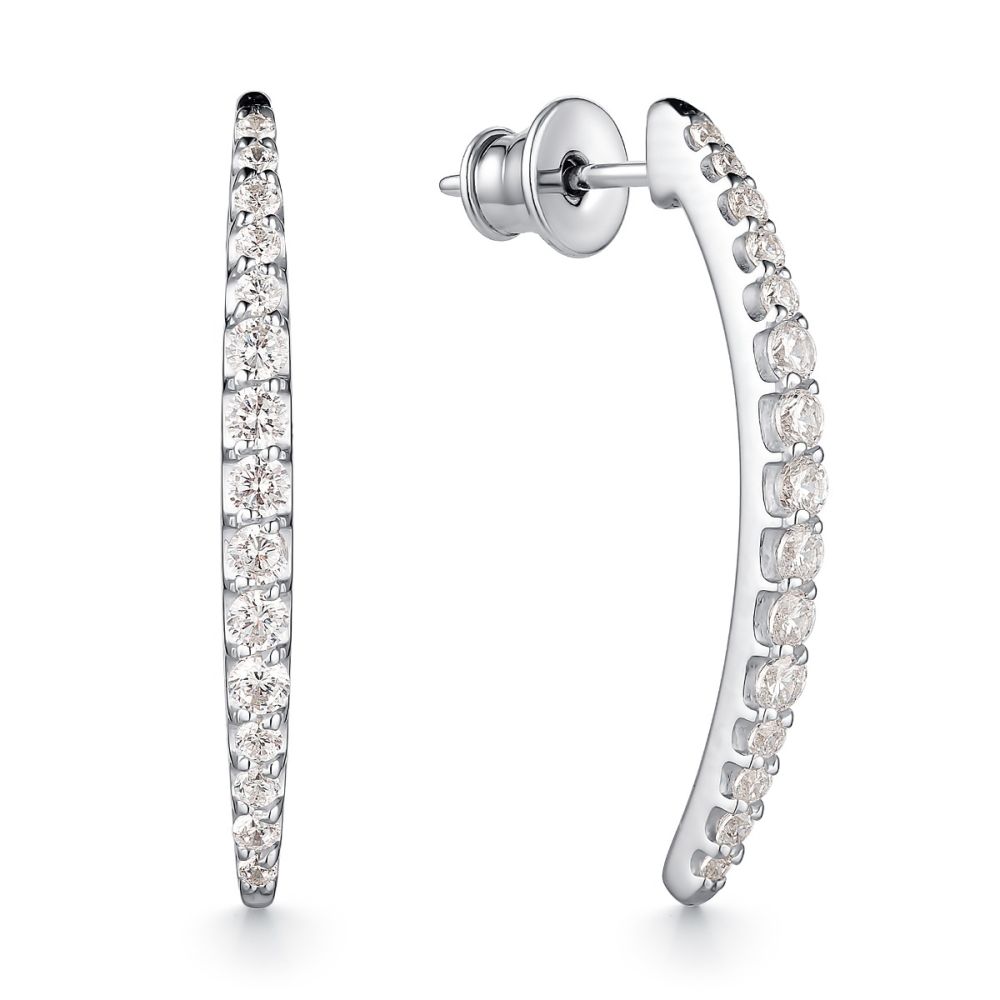 Серьги из серебра с фианитами