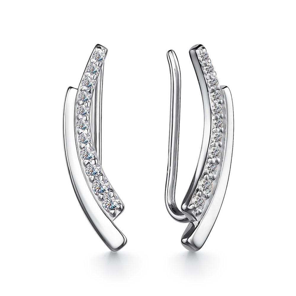 Серьги из серебра с фианитами