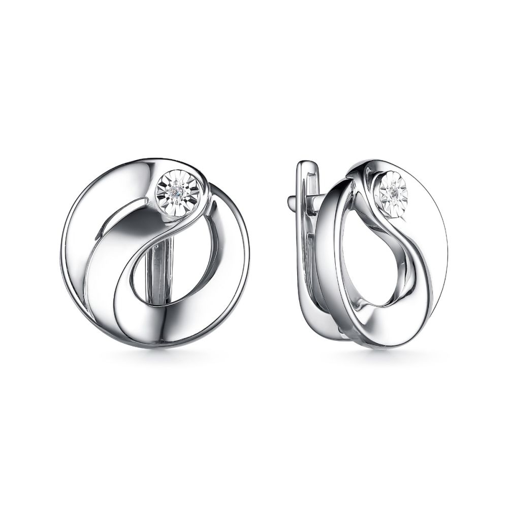 Серьги из серебра с бриллиантами