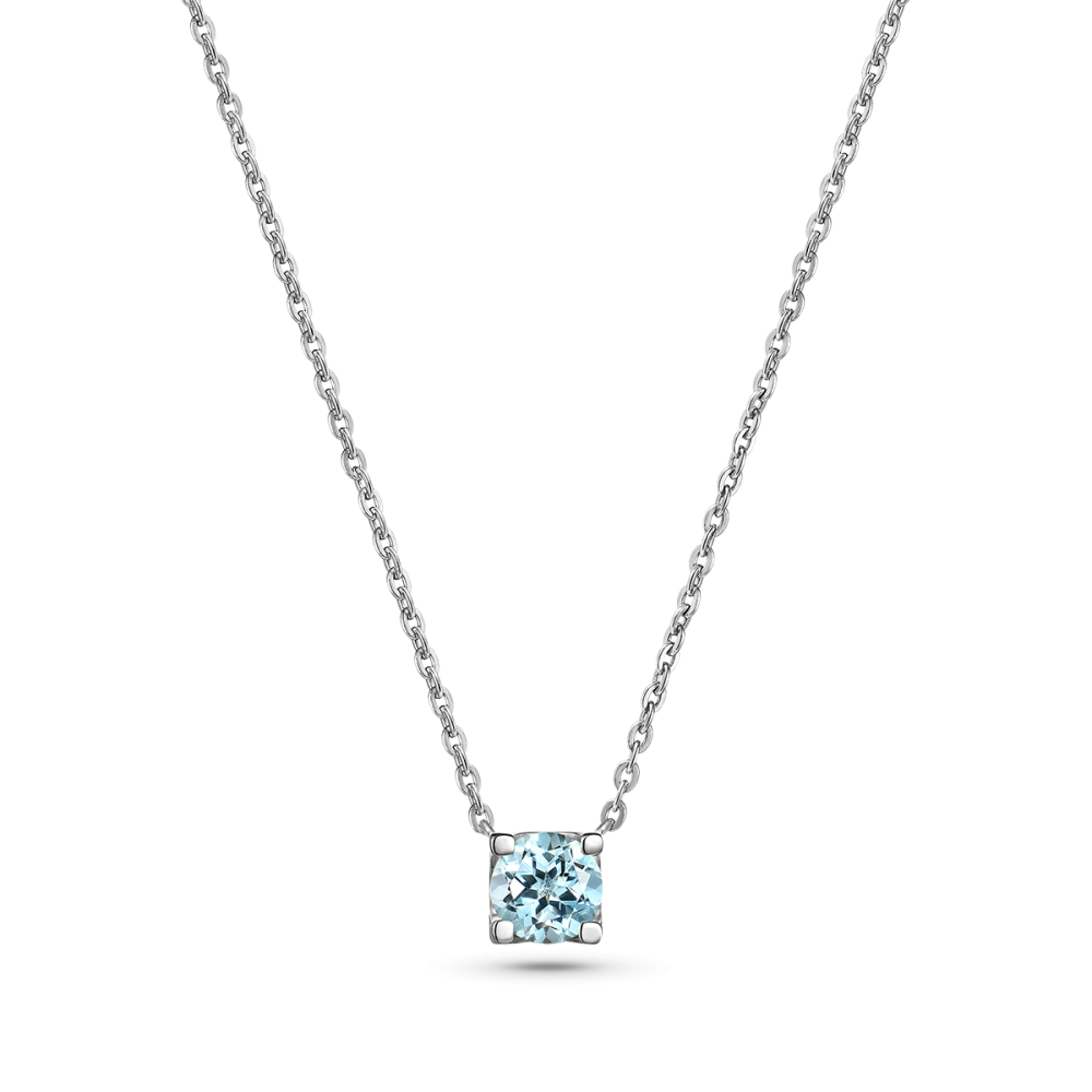 Колье из серебра с топазом Sky Blue