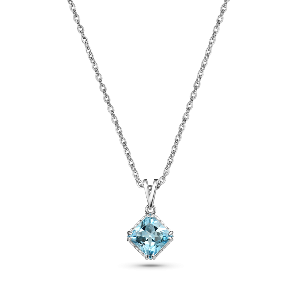 Колье из серебра с топазом Sky Blue