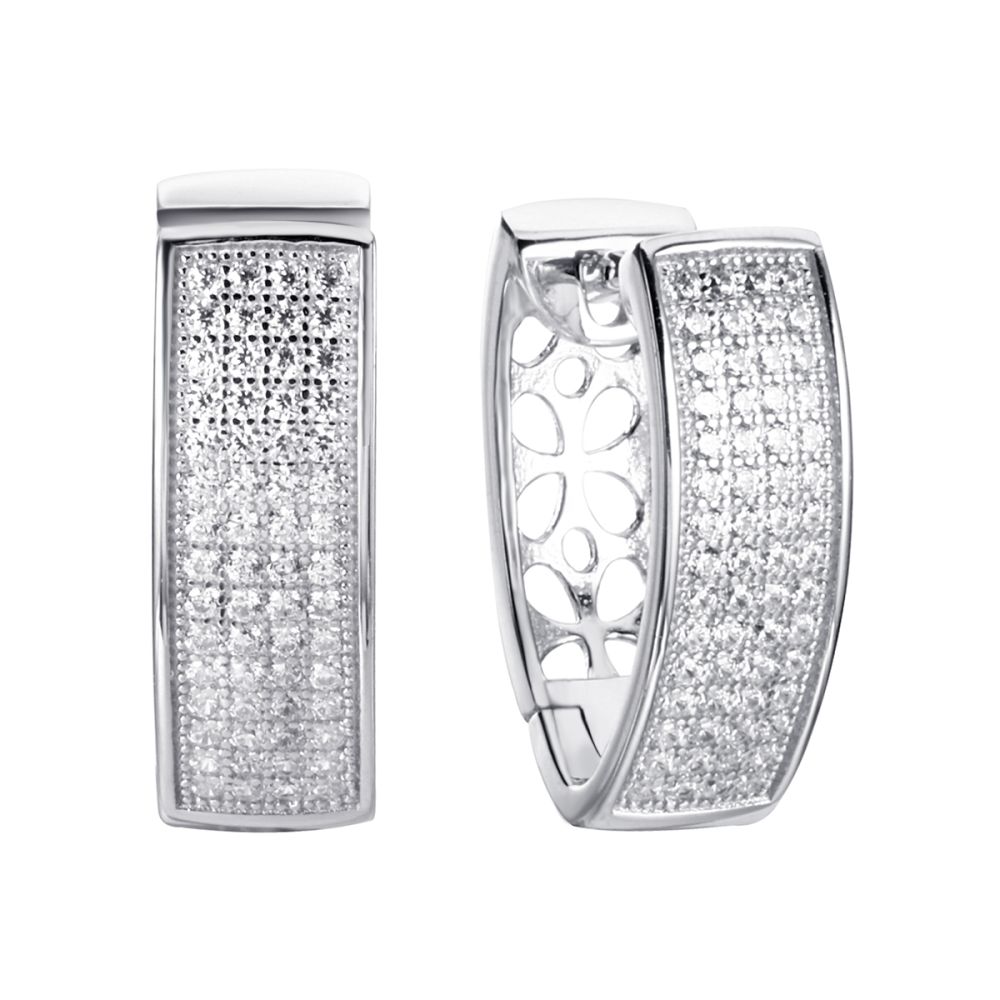 Серьги из серебра с фианитом Spark Line