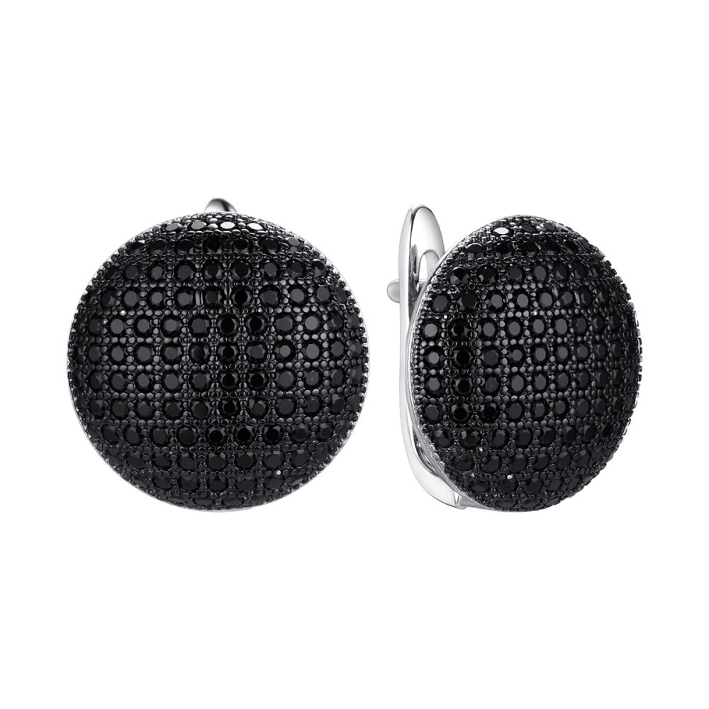 Серьги из серебра Caviar