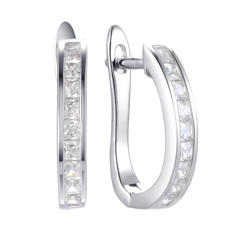 Серьги из серебра с фианитом Spark Line