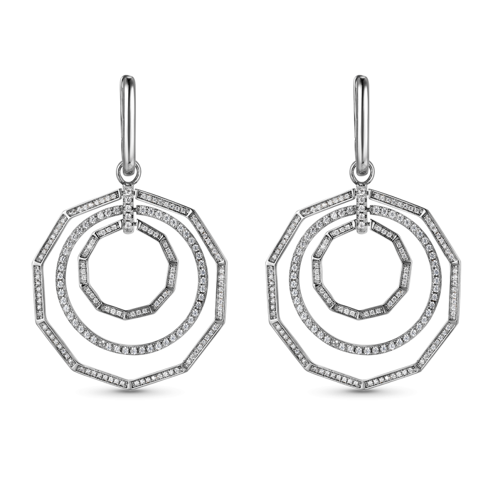 Серьги из серебра с позолотой Geometry