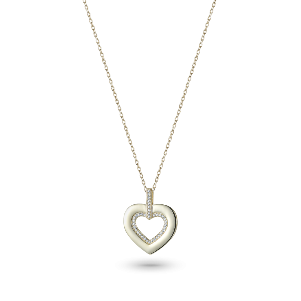 Колье из серебра с позолотой Heart
