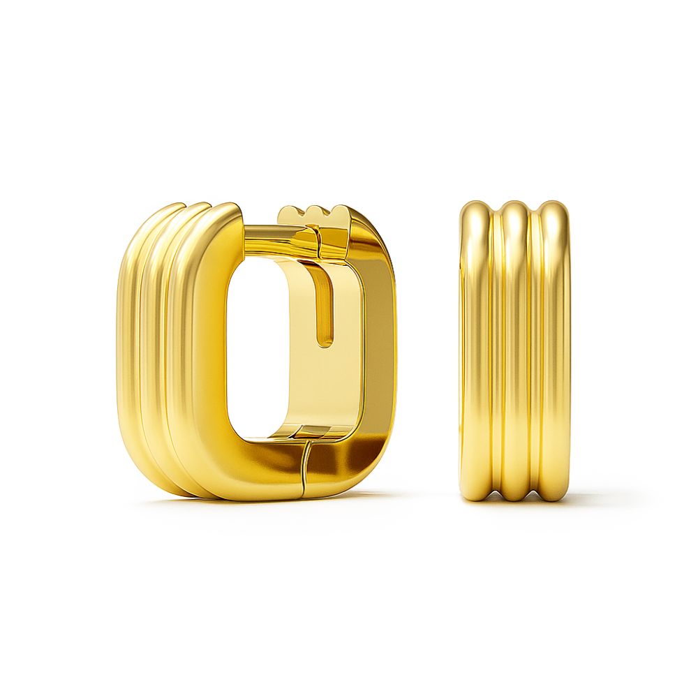 Серьги-кольца из серебра с позолотой