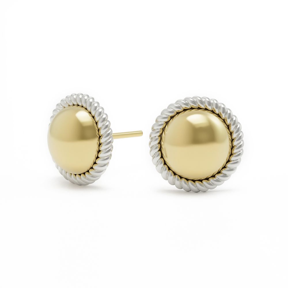 Серьги-пусеты из серебра с позолотой