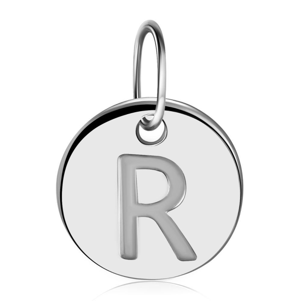 Подвеска монета с буквой R на цепь, колье, браслет или серьги Story R