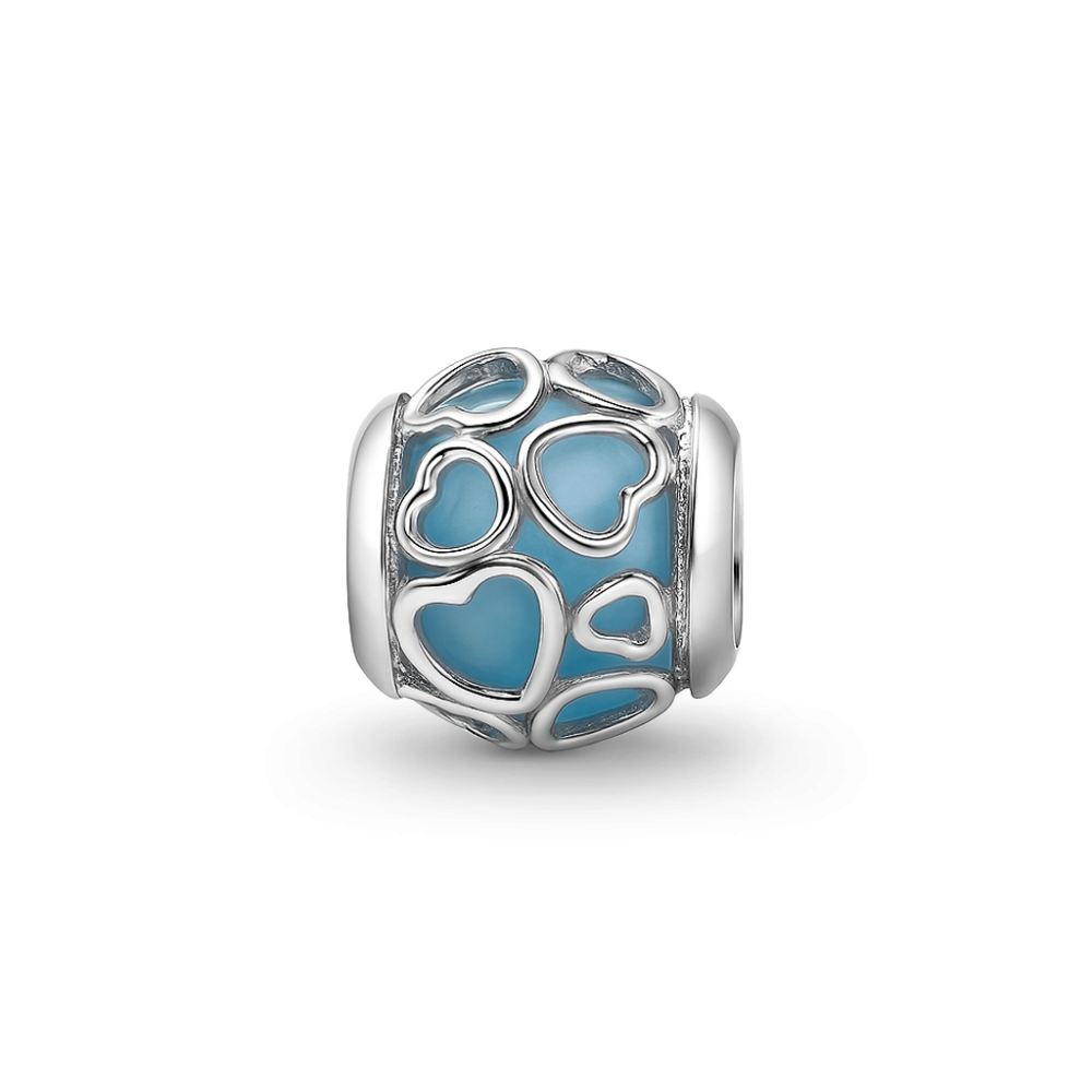 Шарм «Сердца на голубом шаре»