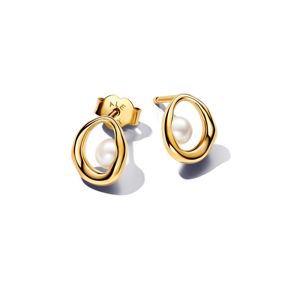 Серьги круглые с жемчугом