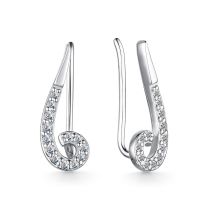 Серьги из серебра с фианитами