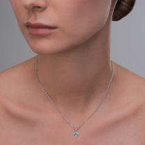 Колье из серебра с топазом Sky Blue