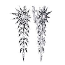 Серьги из серебра с фианитом Stars