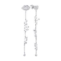 Серьги из серебра с фианитом Heart