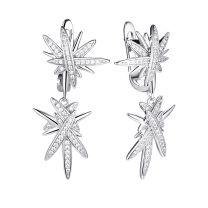Серьги из серебра с фианитом Stars
