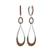Серьги из серебра с фианитом Mix and Match
