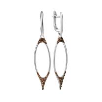 Серьги из серебра с фианитом Mix and Match
