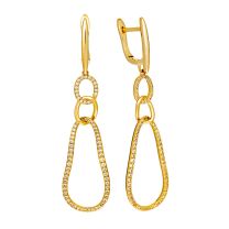 Серьги из серебра с позолотой Mix and Match