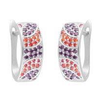 Серьги из серебра с фианитом Rio