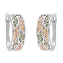 Серьги из серебра с фианитом Rio