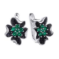 Серьги из серебра Flower