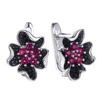 Серьги из серебра Flower