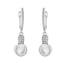 Серьги из серебра с фианитом Classic