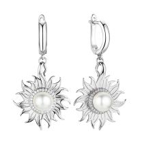 Серьги из серебра с жемчугом Sun