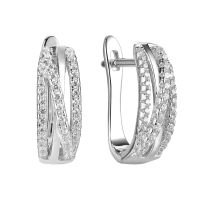 Серьги из серебра с фианитом Spark Line