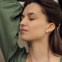 Серьги-пусеты ANTU из серебра с позолотой