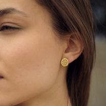 Серьги-пусеты ANTU из серебра с позолотой