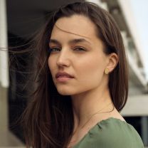 Серьги-пусеты ANTU из серебра с позолотой