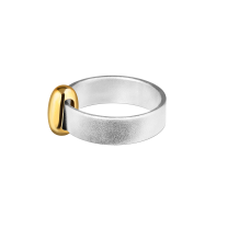 Кольцо из серебра с позолотой с подвижной бусиной