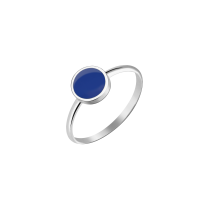 Кольцо О с синей эмалью