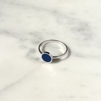 Кольцо О с синей эмалью