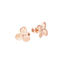 Серьги-пусеты из серебра с позолотой "Цветы гортензии"